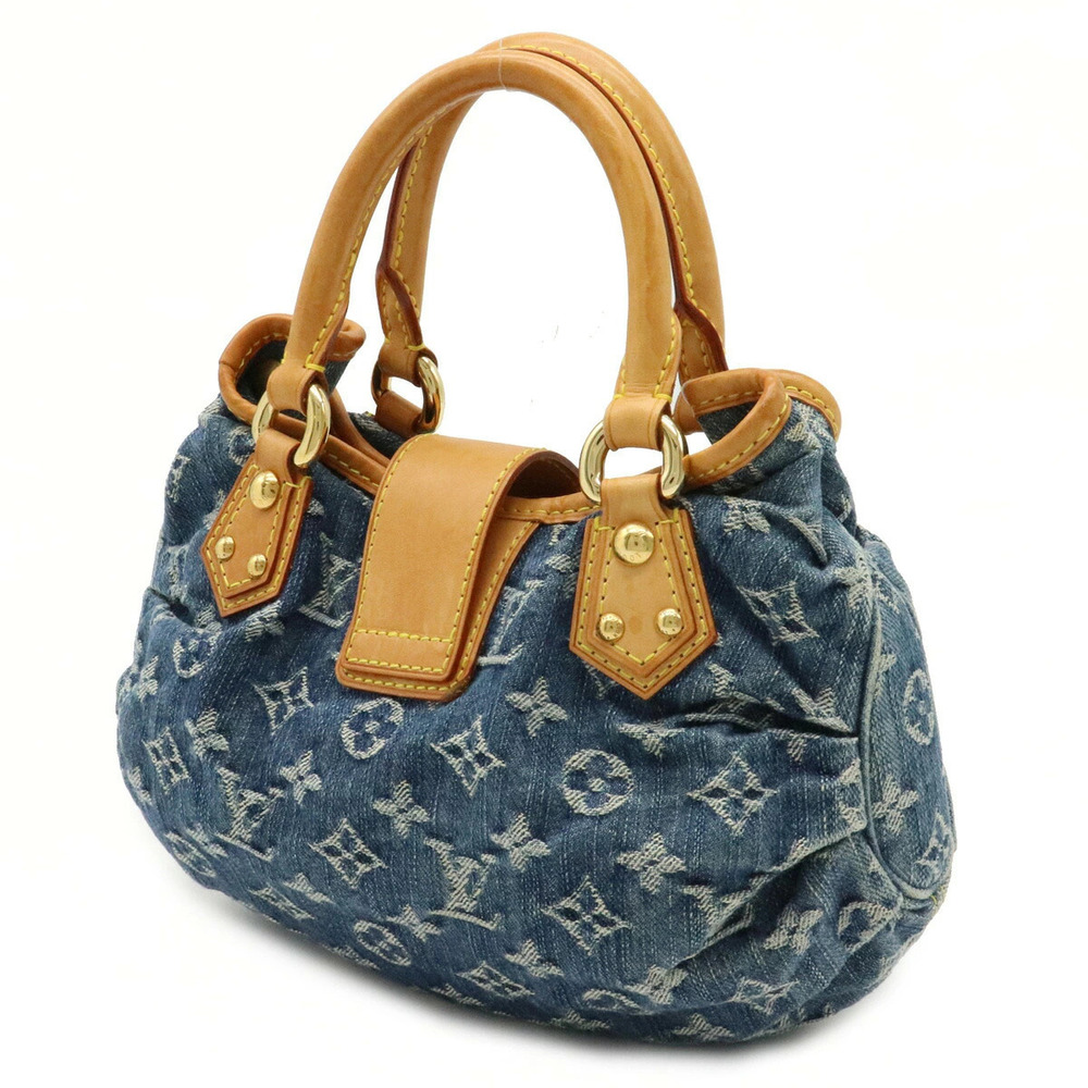 Louis Vuitton Denim Bag Handbag Blue Pleated Monogram